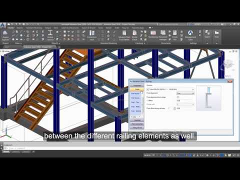 Getting Started with Advance Steel: Part 12 - Inserting a railing on stairs