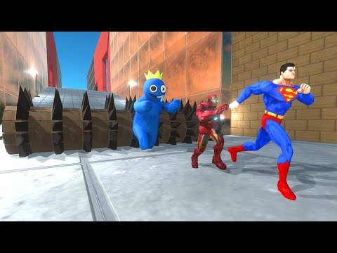 Escape The Wooden Obstacle Spike Trap In A Hallway - Superhero VS Creepy Monster - ARBS