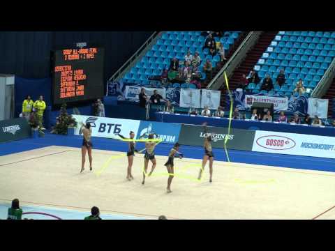 Uzbekistan. 3 Ribbons + 2 ropes. RG WC 2010