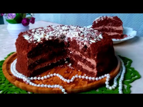 Chocolate cake/ Шоколадный торт Черный бархат.Очень вкусный. English Sybtitr