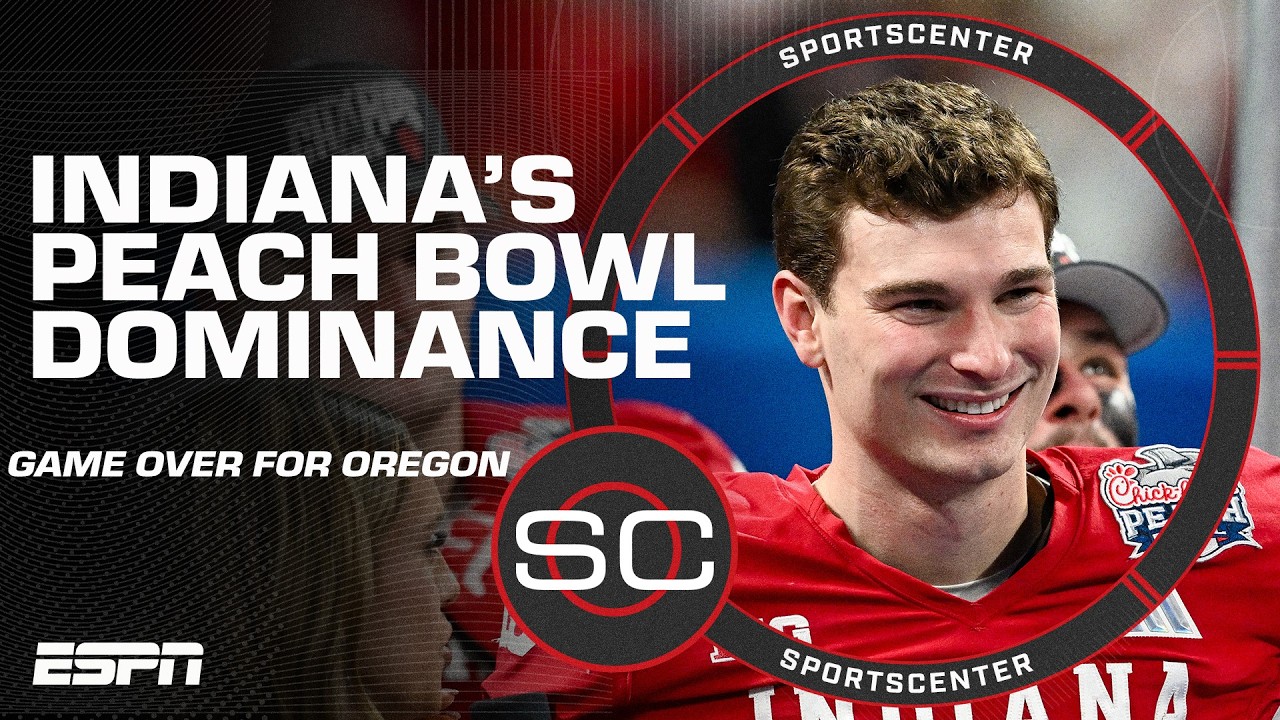 It was GAME OVER for Oregon from kickoff 😲 Reaction to Indiana's Peach Bowl dominance | SportsCenter