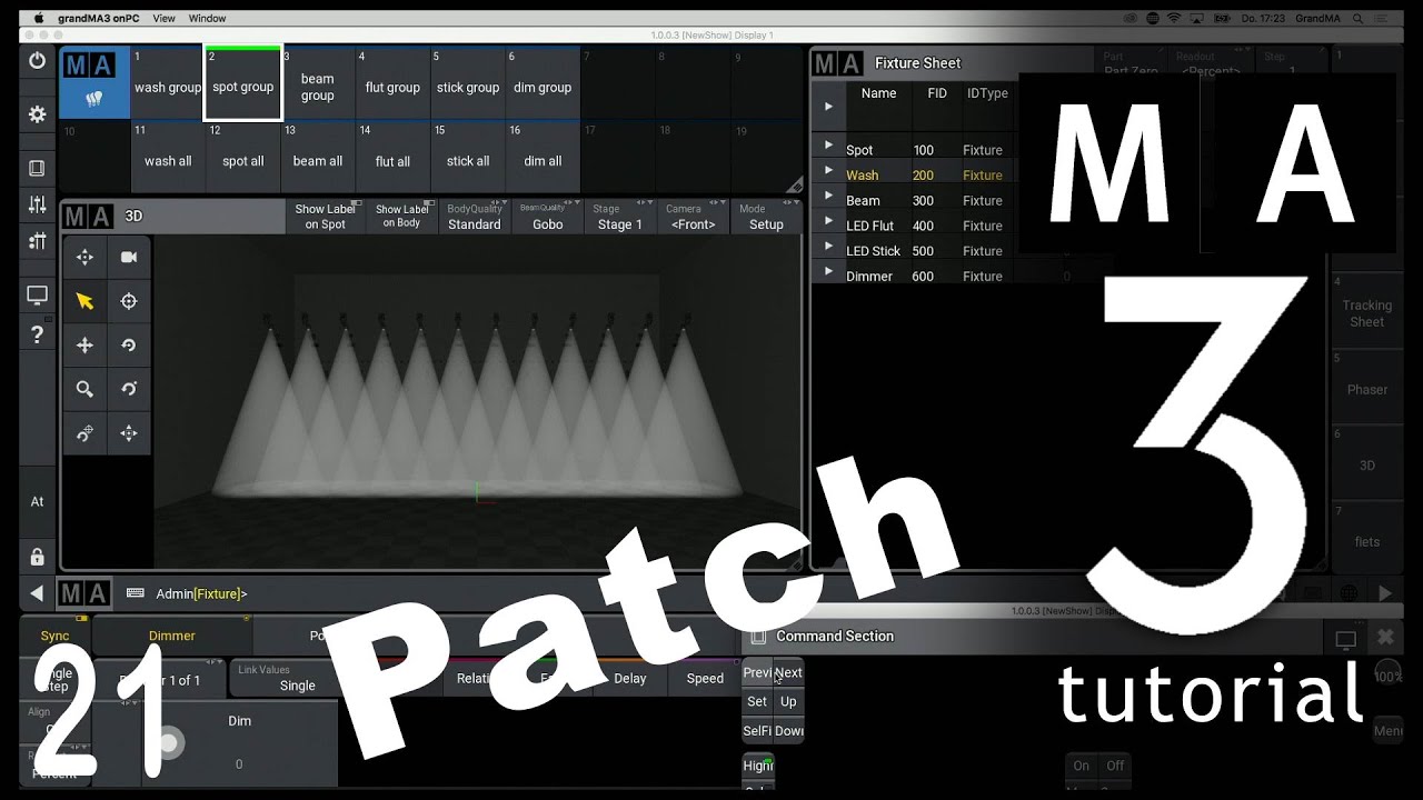 GrandMA3 Patch, 3D, Select,