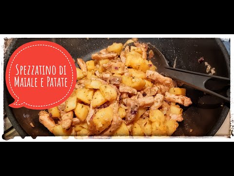 Spezzatino di maiale con patate e cipolla rossa. Ricette veloce e semplicissima