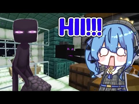 Suisei scared of random things in minecraft