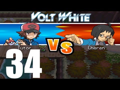 Pokemon Volt White Walkthrough Part 34 VS Cheren