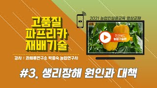 [고품질 파프리카 재배기술] part 3. 생리장해 원인과 대책