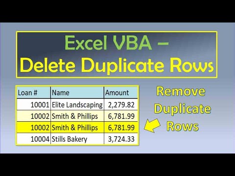 Excel Vba Delete Duplicate Rows Based On Criteria on