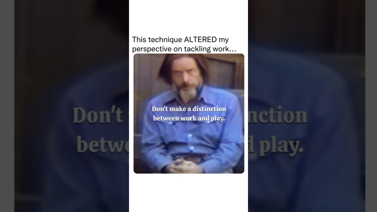 Don't Fall For This Trap - Alan Watts on Work and Play #alanwatts