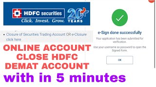 HOW TO CLOSE HDFC DEMAT ACCOUNT ONLINE // HDFC SECURITIES ACCOUNT CLOSE ONLINE WITH 5 MINUTES