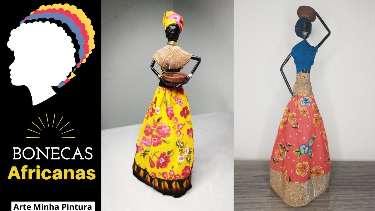 COMO FAZER BONECAS AFRICANAS - INCRÍVEL TÉCNICA DE ARTESANATO COM PAPEL E TECIDO - Tutorial Completo
