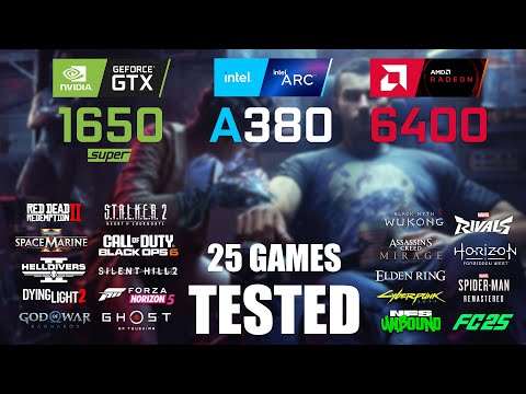 GTX 1650S 4GB vs ARC A380 6GB vs RX 6400 4GB | i5-13600K | 1080p - 25 Games Tested