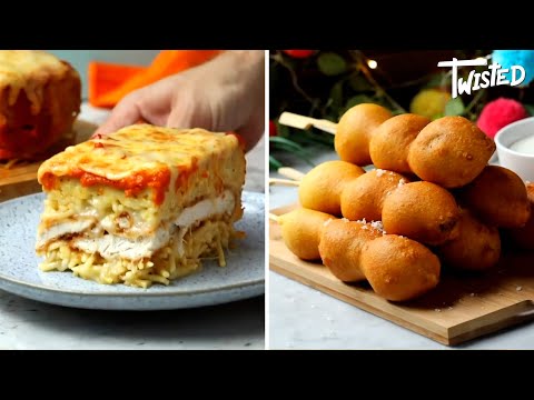 Deep Fried Cheesy Pasta Shell Kebabs | Twisted | Spaghetti Recipes With A Twist