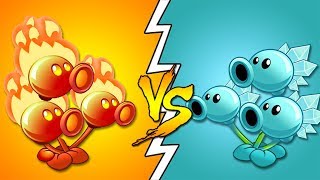 Plants Vs Zombies 2 Tripitidora de Fuego Vs Hielatripitidora