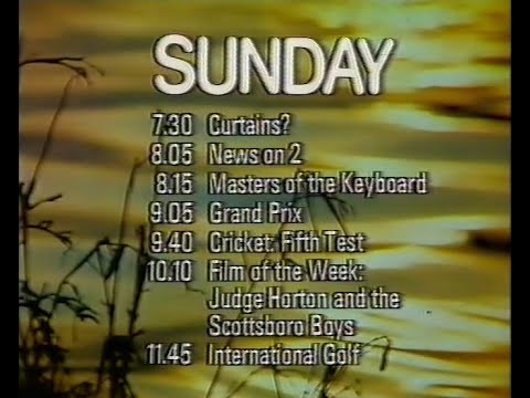 Sunday 16th August 1981 BBC2 - News Review - Grand Prix - Cricket - Golf - Sport - Curtains - Rare