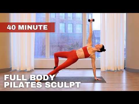 40 MIN FULL BODY PILATES SCULPT WITH WEIGHTS | No Repeats