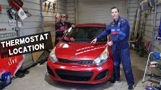 KIA RIO THERMOSTAT LOCATION. WHERE IS THE THERMOSTAT HOUSING