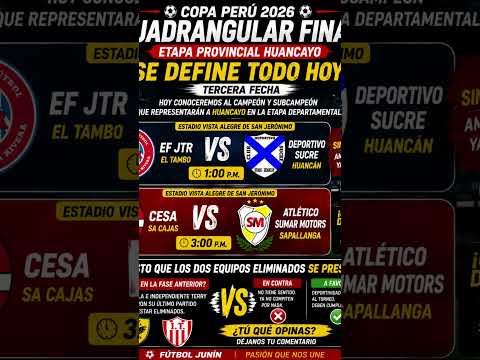🚨 HOY SE DEFINE EL CAMPEÓN DE HUANCAYO PERO¿POR QUÉ JTR Y DEPORTIVO SUCRE SÍ DEBEN JUGAR? #huancayo