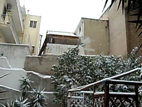 snowfall in Nikaia, Greece 17-02-2008 (my garden)