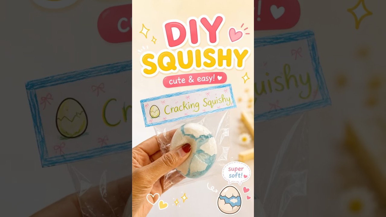 🎀DIY Egg Cracking Squishy 🥚💙|So Soft & Satisfying!|It’s me Hana#shorts