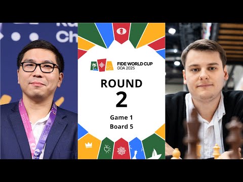 🇺🇸 Wesley So – Titas Stremavicius 🇱🇹 | FIDE World Cup 2025 | Round 2 | Game 1 | Board 5