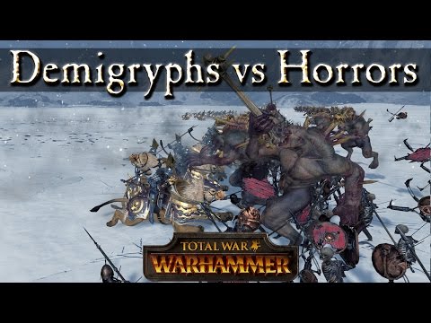 Demigryph Knights vs Skeleton Spears and Crypt Horrors - Total War Warhammer Mechanics