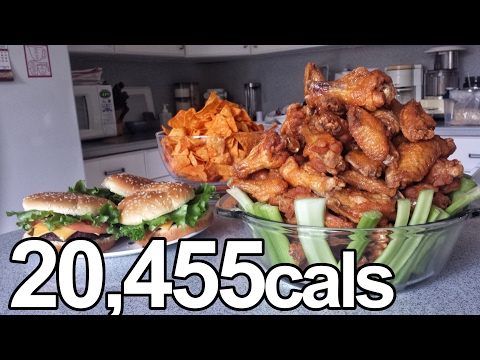 20,000 Calorie Superbowl Challenge (Wings, Doritos, Pizza...)