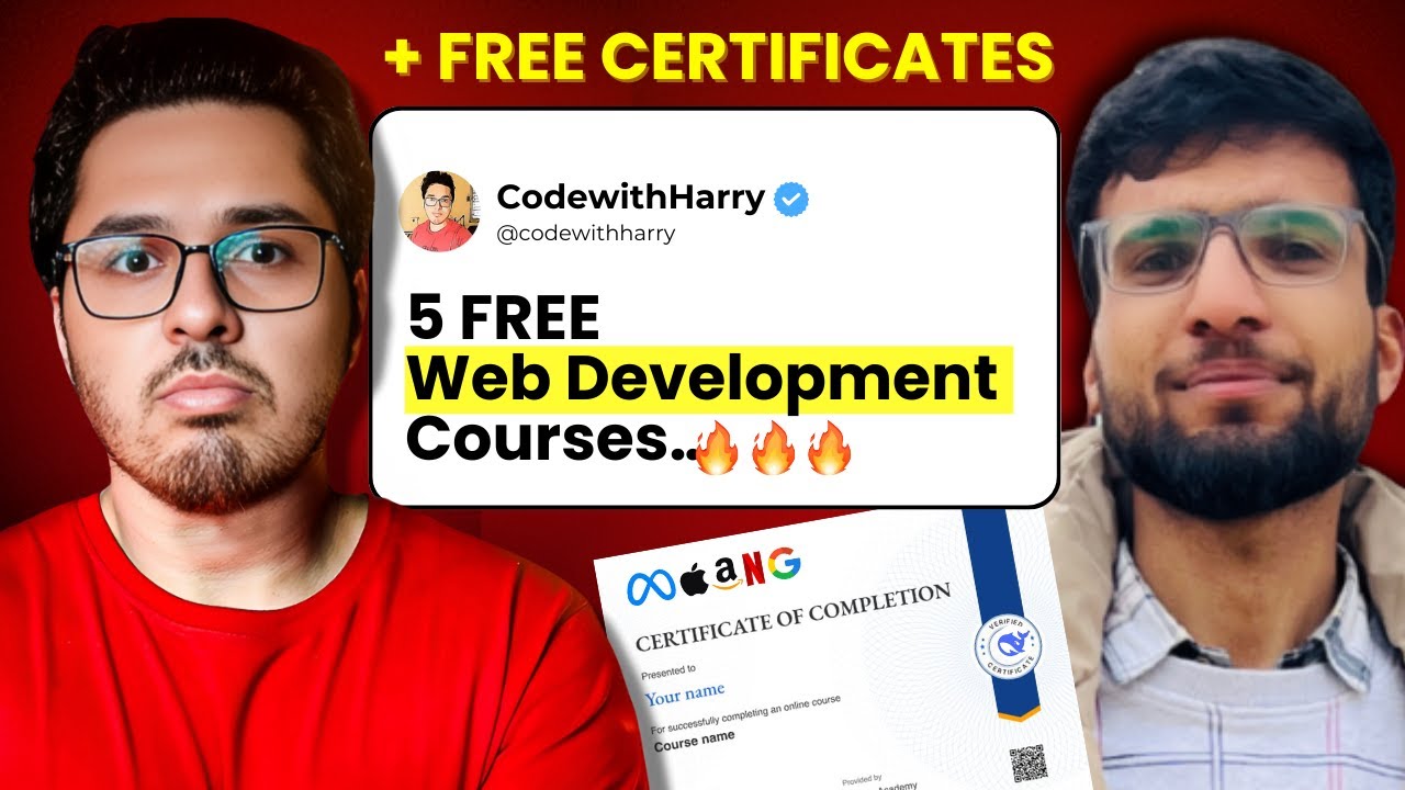 5 Free Full Stack Web Development Course with Certificates | Free Web development Full Course 2026
