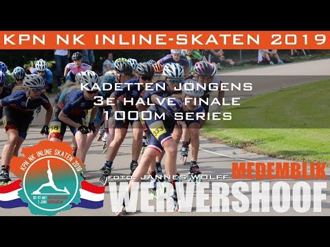 Kadetten Jongens 3e Halve Finale 1000m Series KPN NK Inline Skaten Wervershoof Medemblik 2019