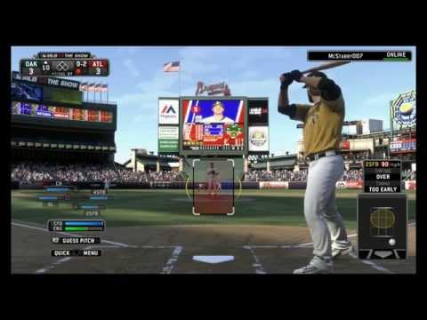 MLB 14 The Show PS4 - Braves VS A's Online Full Game w/Extra Innings