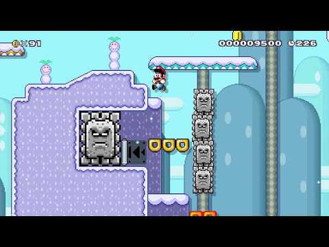Super Mario Maker 2 🔧 Snow Thwomp Romp 🔧 by Doc Fruit
