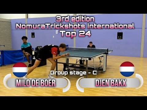 Top 24 Group C Milo de Boer vs Djen Bakx - Nomuratrickshots international #tabletennis