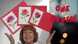 Paint Roses with Just ONE Brush (Perfect for Cards!)