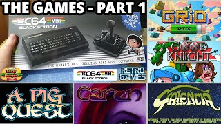 THE C64 Mini Black Edition - The Games Part 1! A Pig Quest, Caren, Galencia, Good Kniight & Grid Pix