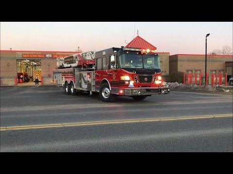 West Glens Falls Fire Tower 4 and Queensbury Central Fire Engine 318 Responding