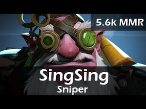 827: SingSing as Sniper Mid(D) ft. m3wk, Tucker, Dumpster - 5.6k MMR Ranked DOTA 2 Gameplay VOD