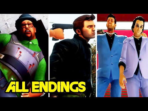 GTA The Trilogy: The Definitive Edition PS5 - ALL ENDINGS (GTA3, San Andreas, Vice City) 2021
