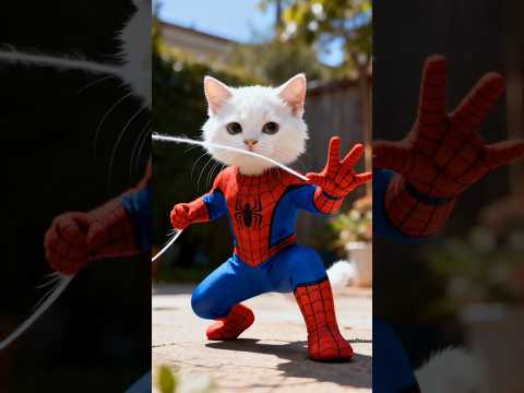قرر القط زعتر أن يصبح سبايدرمان 🕷️🐾 وينقذ العالم 🌍✨ #cat #ai # #قصص