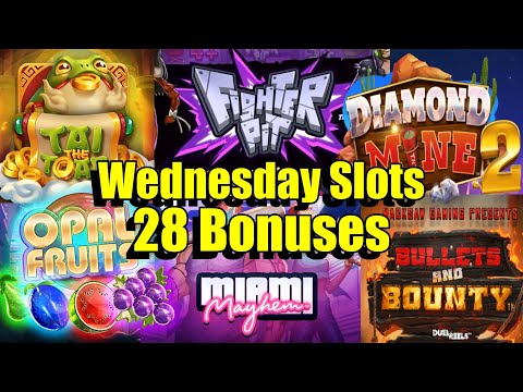 Thumbnail for video: Wednesday Slots, 28 Bonuses, Opal Fruits, Diamond Mine2, Miami Mayhem & So Much More