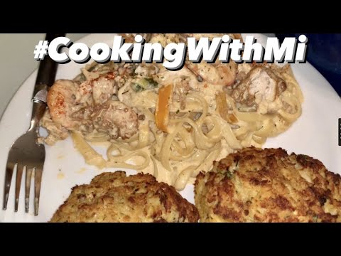 Cajun Pasta, Crab Cakes, & Dessert! | Mia and Darion