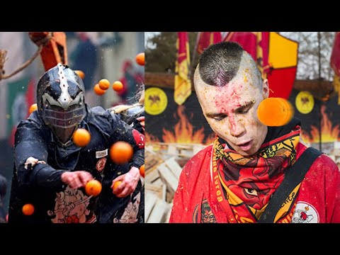 Battle Of The Oranges In Italy