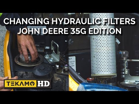 Save $$$ - How YOU Can Replace Hydraulic Return Filters - John Deere 35G Excavator Maintenance
