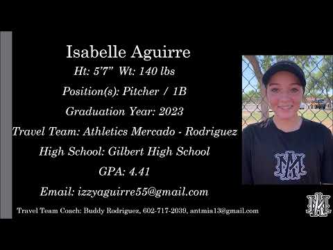 Isabell Aguirre Softball Skills Video - 2023 Pitcher