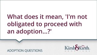 Adoption Questions: What does it mean, 'I'm not obligated to proceed with an adoption...?'