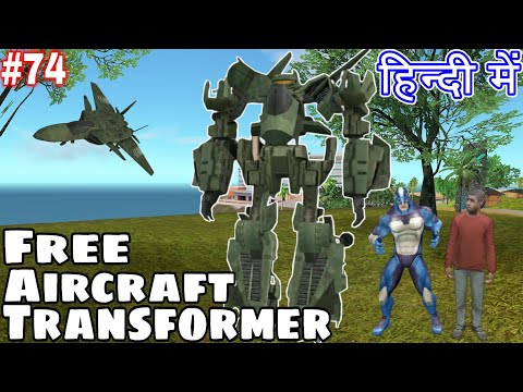 Free Aircraft Transformer in Rope Hero Vice Town #74 Hindi Game Definition Video Green Robot Tipson
