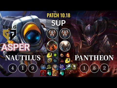 GEN Asper Nautilus vs Pantheon Sup - KR Patch 10.18