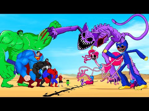 Rescue Team HULK & SPIDERMAN, SUPERMAN vs Huggy Wuggy,Mommy Long Leg, Catnap(Poppy Playtime) -FUNNY