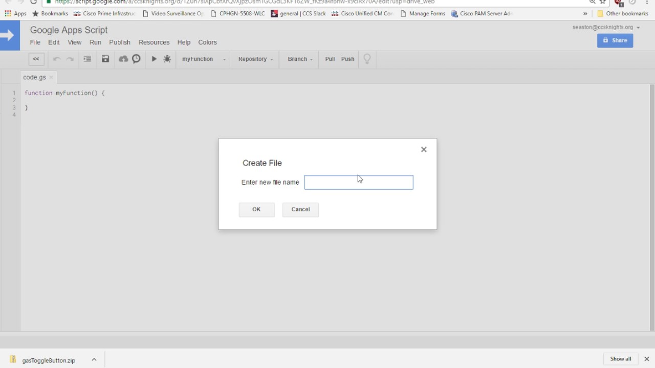 Demo of Google Apps Script Toggle Sidebar Chrome extension