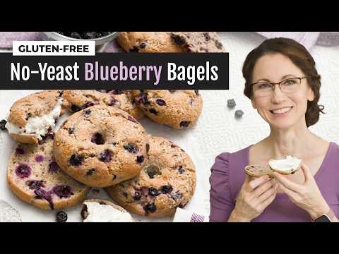 EASY Blueberry Bagels with Greek Yogurt | No Yeast | Gluten-Free Option