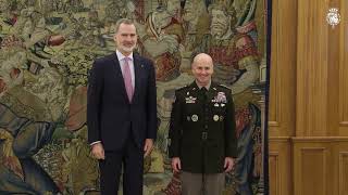 Su Majestad el Rey recibe en audiencia al General Christopher G. Cavoli, Comandante del Mando Supremo Aliado en Europa (SACEUR)