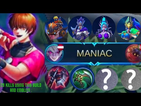 28 KILLS IN 10 MIN + MANIAC!! OVERPOWERD AGGRESIVE DYRROTH [BRUTAL HACK DAMAGE BUILD ]  - MLBB